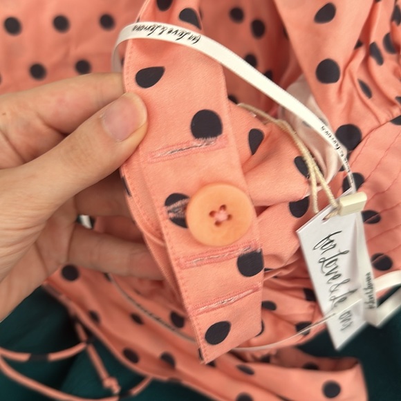 For Love & Lemons Keeley Mini Dress in Pink Polka Dot Size S - Picture 14 of 16